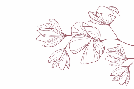 Carole Scheeck-Lorentz, sage-femme, illustration de fleurs en filaire couleur framboise