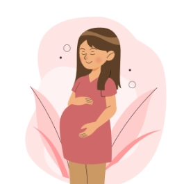 Carole Scheeck-Lorentz, sage-femme, à propos, illustration sage-femme qui accompagne une femme enceinte avec bienveillance